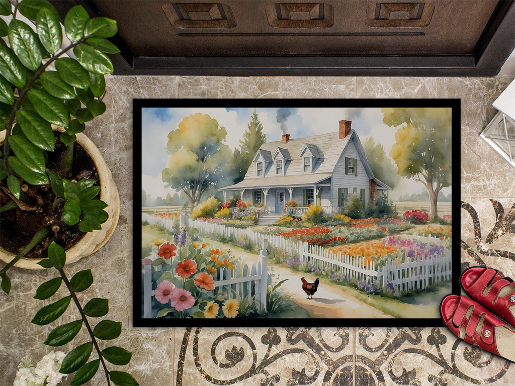 Chicken Farmhouse Garden Doormat Indoor Outdoor 18H X 27W Front Door Mat Rugs for Entryway, Non Slip Washable