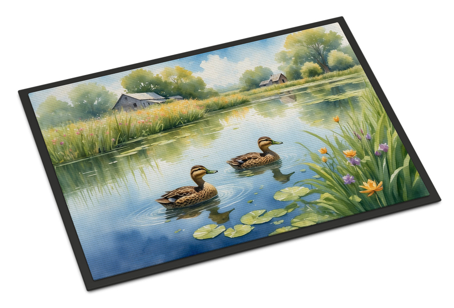Mother Duck Doormat Indoor Outdoor 18H X 27W Front Door Mat Rugs for Entryway, Non Slip Washable