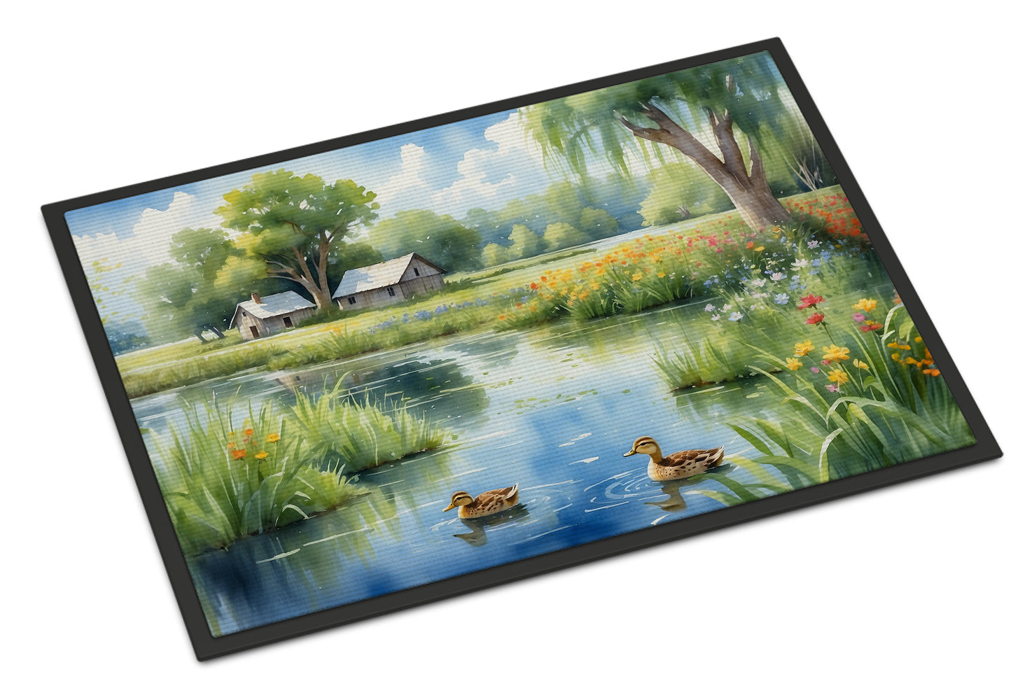 Mother Duck Doormat Indoor Outdoor 24H X 36W Front Door Mat Rugs for Entryway, Non Slip Washable Low Pile,