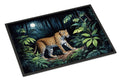 Leopard Nighttime in the Jungle Doormat Indoor Outdoor 18H X 27W Front Door Mat Rugs for Entryway, Non Slip Washable
