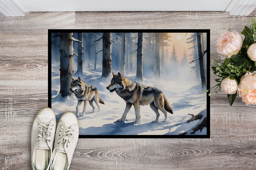 Winter Wolves Doormat Indoor Outdoor 18H X 27W Front Door Mat Rugs for Entryway, Non Slip Washable