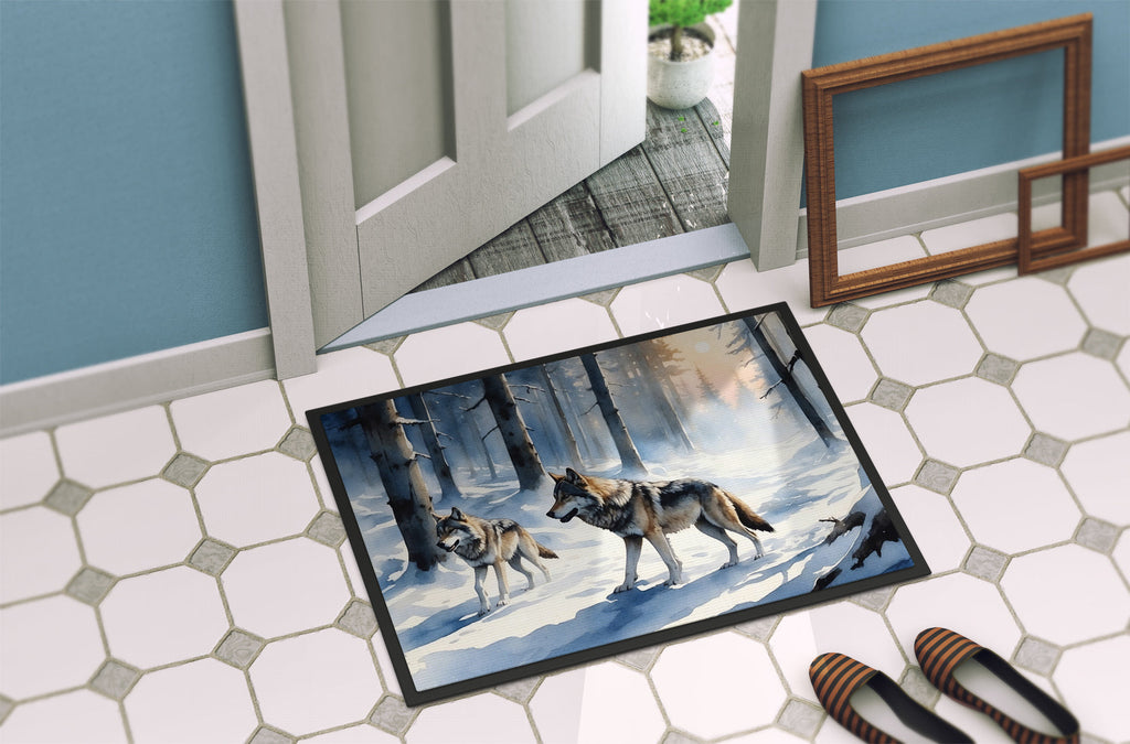 Winter Wolves Doormat Indoor Outdoor 18H X 27W Front Door Mat Rugs for Entryway, Non Slip Washable