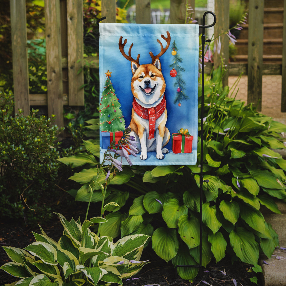 Akita Christmas Reindeer Garden Flag Mailbox Decorative Yard Banner Outside Patio Artwork for Flower Beds, Garden Size, Multicolor