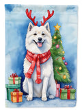 American Eskimo Christmas Reindeer Garden Flag Mailbox Decorative Yard Banner Outside Patio Artwork for Flower Beds, Garden Size, Multicolor
