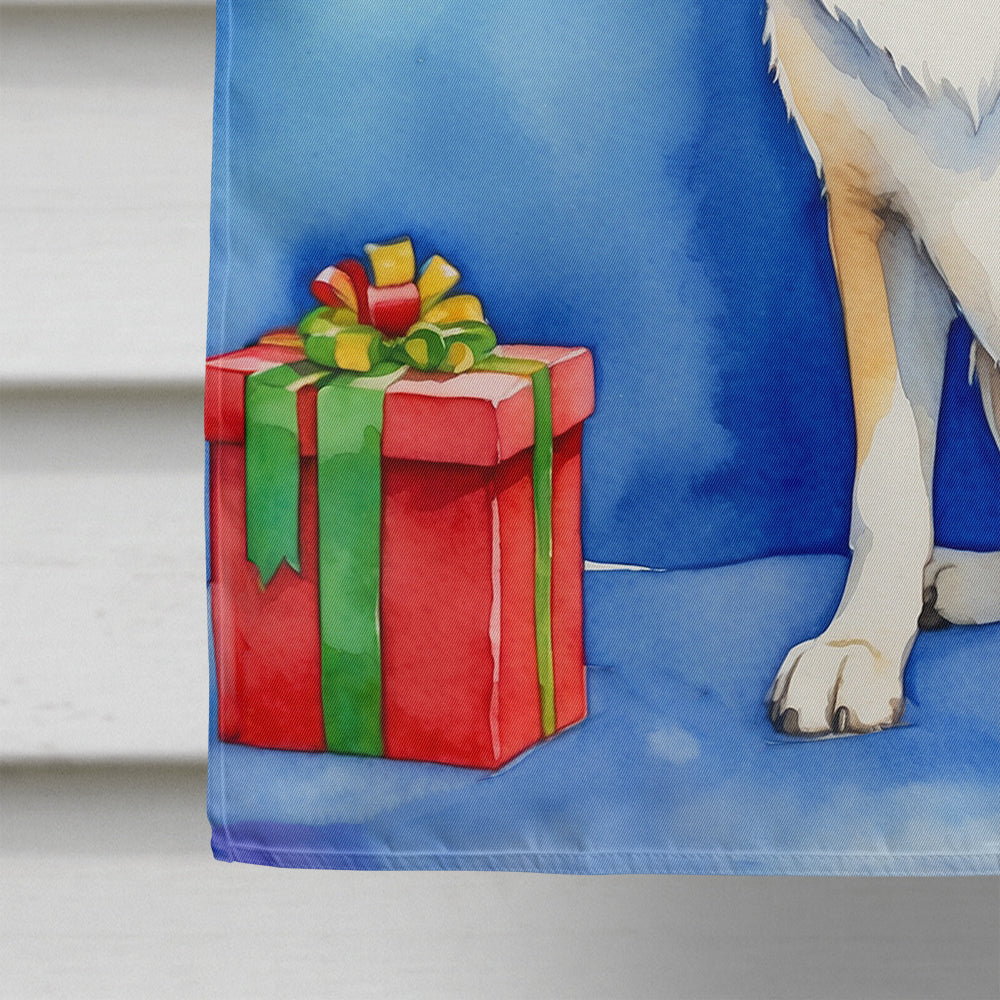 Anatolian Shepherd Dog Christmas Reindeer House Flag 28x40 Porch Sleeve Pole Decorative Outside Yard Banner Artwork Wall Hanging, Polyester
