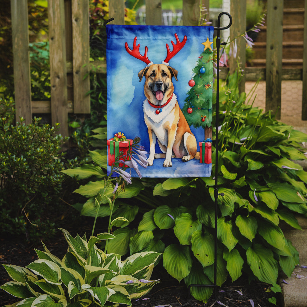 Anatolian Shepherd Dog Christmas Reindeer Garden Flag Mailbox Decorative Yard Banner Outside Patio Artwork for Flower Beds, Garden Size, Multicolor