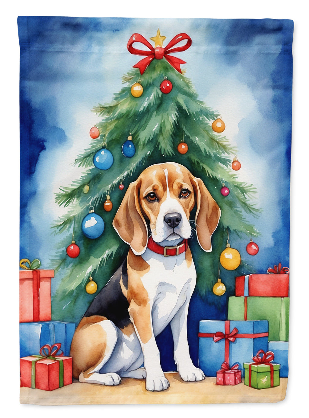 Beagle Christmas Reindeer Garden Flag Mailbox Decorative Yard Banner Outside Patio Artwork for Flower Beds, Garden Size, Multicolor