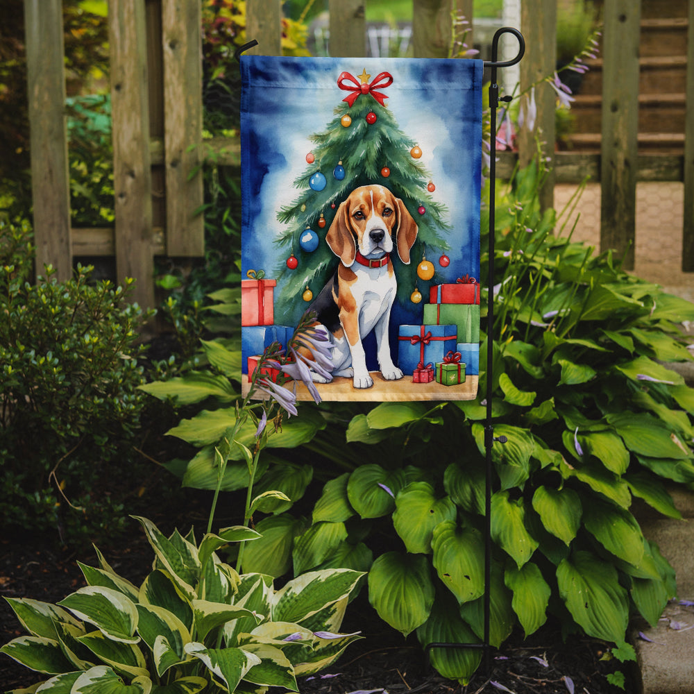 Beagle Christmas Reindeer Garden Flag Mailbox Decorative Yard Banner Outside Patio Artwork for Flower Beds, Garden Size, Multicolor