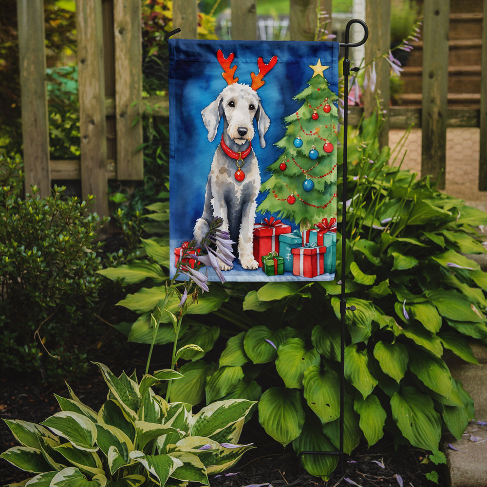 Bedlington Terrier Christmas Reindeer Garden Flag Mailbox Decorative Yard Banner Outside Patio Artwork for Flower Beds, Garden Size, Multicolor