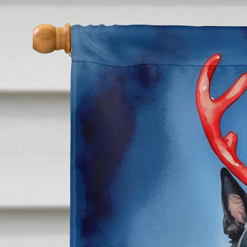 Belgian Sheepdog Christmas Reindeer House Flag 28x40 Porch Sleeve Pole Decorative Outside Yard Banner Artwork Wall Hanging, Polyester
