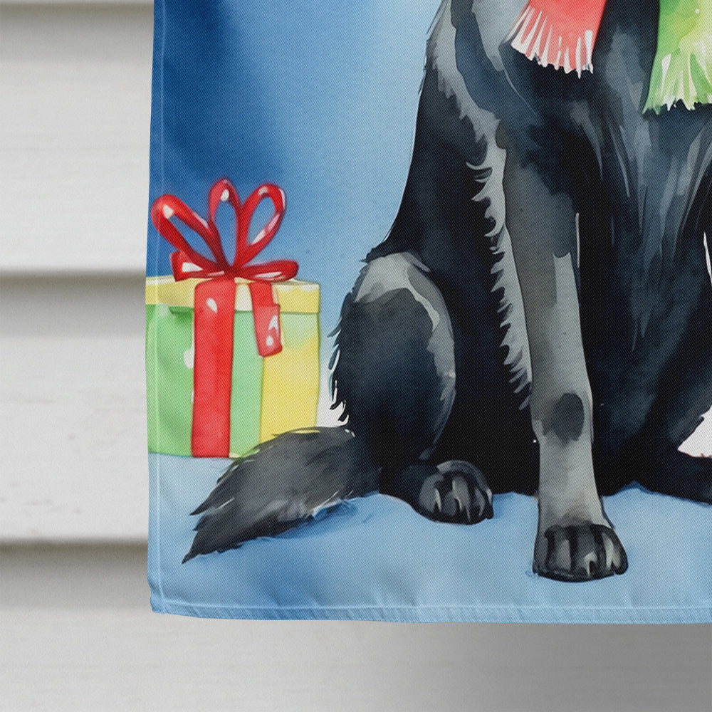 Belgian Sheepdog Christmas Reindeer House Flag 28x40 Porch Sleeve Pole Decorative Outside Yard Banner Artwork Wall Hanging, Polyester