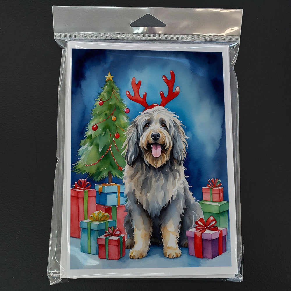 Bergamasco Christmas Reindeer Greeting Cards Pack of 8 Blank Cards with Envelopes Whimsical A7 Size 5x7