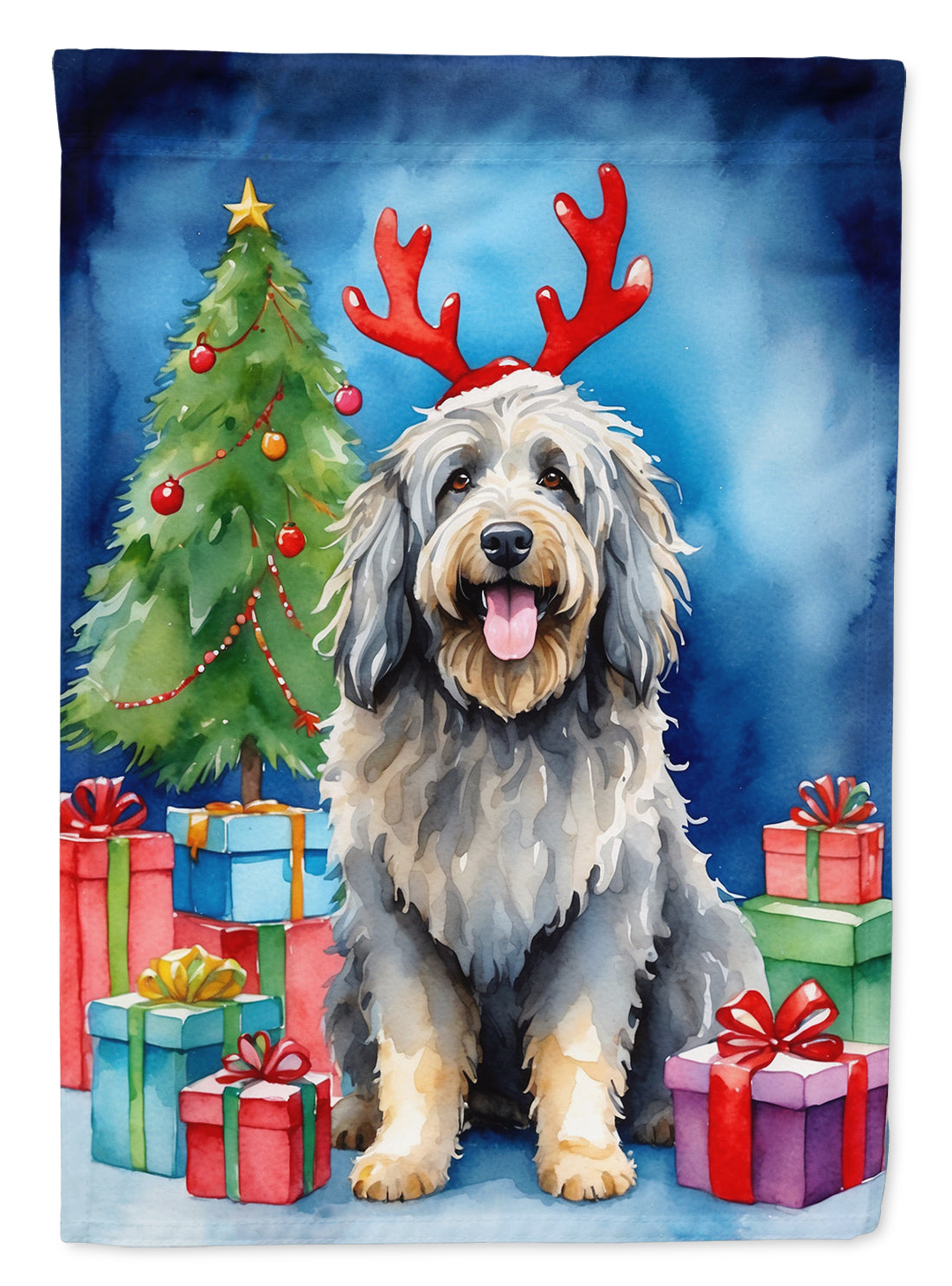 Bergamasco Christmas Reindeer Garden Flag Mailbox Decorative Yard Banner Outside Patio Artwork for Flower Beds, Garden Size, Multicolor