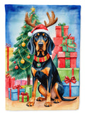 Black and Tan Coonhound Christmas Reindeer Garden Flag Mailbox Decorative Yard Banner Outside Patio Artwork for Flower Beds, Garden Size, Multicolor
