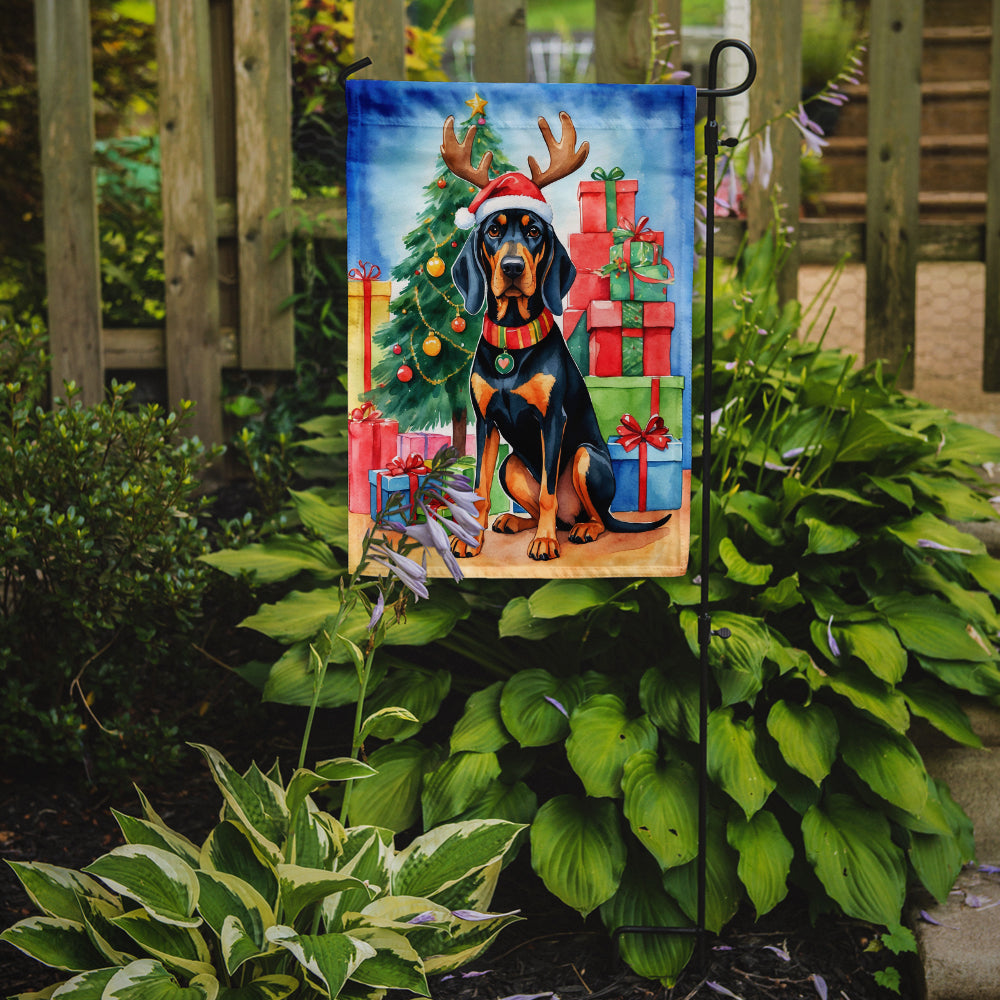 Black and Tan Coonhound Christmas Reindeer Garden Flag Mailbox Decorative Yard Banner Outside Patio Artwork for Flower Beds, Garden Size, Multicolor
