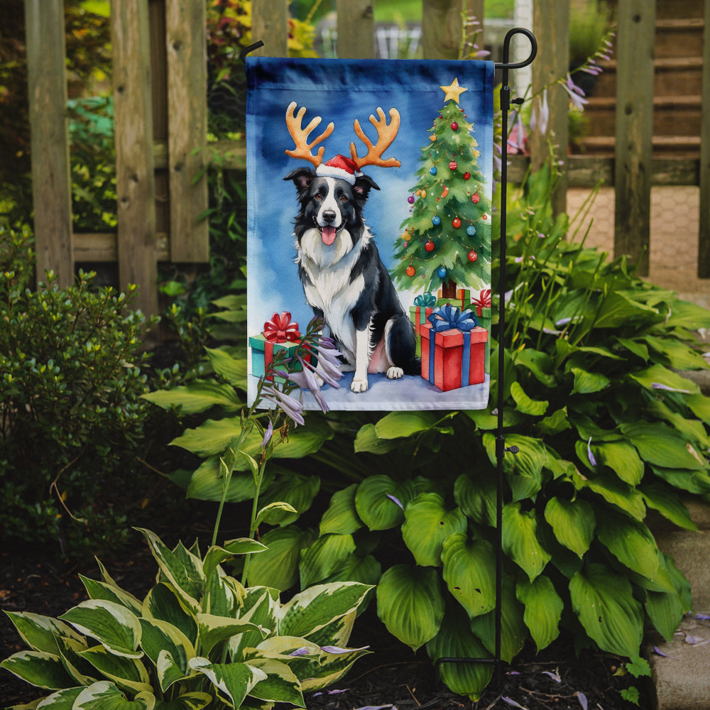 Border Collie Christmas Reindeer Garden Flag Mailbox Decorative Yard Banner Outside Patio Artwork for Flower Beds, Garden Size, Multicolor