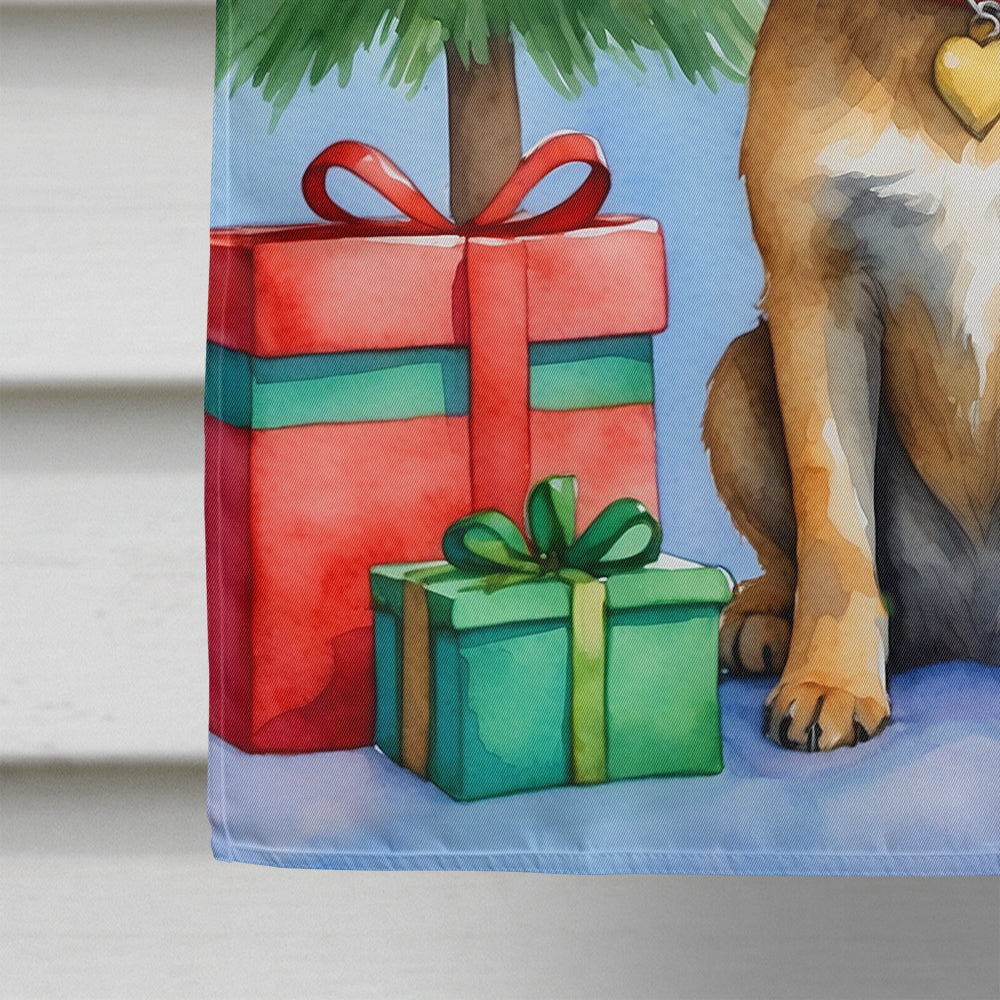 Border Terrier Christmas Reindeer House Flag 28x40 Porch Sleeve Pole Decorative Outside Yard Banner Artwork Wall Hanging, Polyester