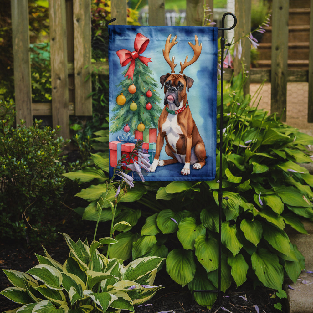 Boxer Christmas Reindeer Garden Flag Mailbox Decorative Yard Banner Outside Patio Artwork for Flower Beds, Garden Size, Multicolor