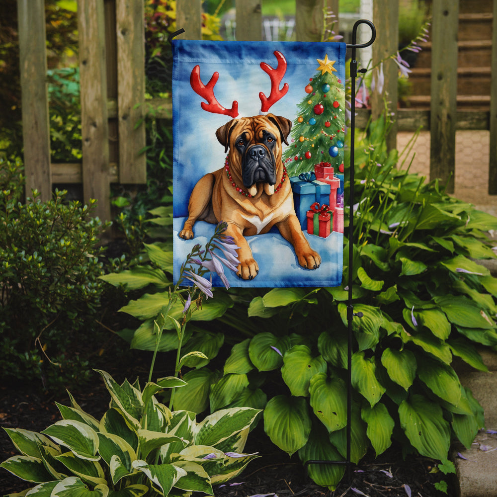 Bullmastiff Christmas Reindeer Garden Flag Mailbox Decorative Yard Banner Outside Patio Artwork for Flower Beds, Garden Size, Multicolor
