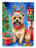 Cairn Terrier Christmas Reindeer Garden Flag Mailbox Decorative Yard Banner Outside Patio Artwork for Flower Beds, Garden Size, Multicolor