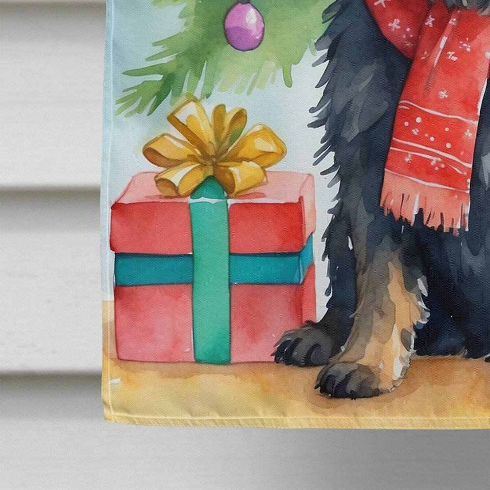 Black Cairn Terrier Christmas Reindeer House Flag 28x40 Porch Sleeve Pole Decorative Outside Yard Banner Artwork Wall Hanging, Polyester