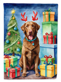 Chesapeake Bay Retriever Christmas Reindeer Garden Flag Mailbox Decorative Yard Banner Outside Patio Artwork for Flower Beds, Garden Size, Multicolor
