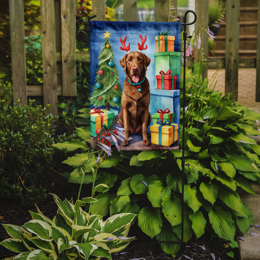 Chesapeake Bay Retriever Christmas Reindeer Garden Flag Mailbox Decorative Yard Banner Outside Patio Artwork for Flower Beds, Garden Size, Multicolor