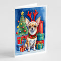 Chihuahua Christmas Reindeer Greeting Cards Pack of 8 Blank Cards with Envelopes Whimsical A7 Size 5x7