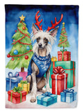 Chinese Crested Christmas Reindeer Garden Flag Mailbox Decorative Yard Banner Outside Patio Artwork for Flower Beds, Garden Size, Multicolor