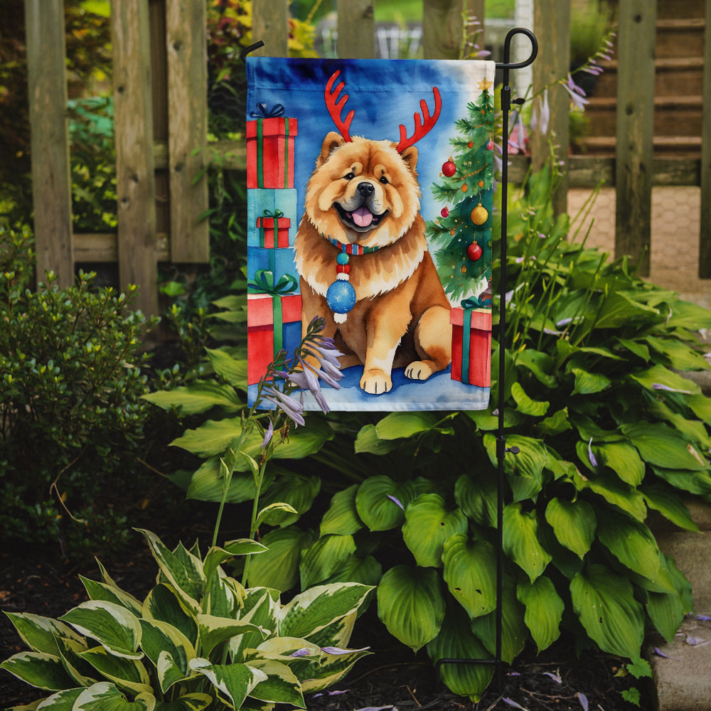 Chow Chow Christmas Reindeer Garden Flag Mailbox Decorative Yard Banner Outside Patio Artwork for Flower Beds, Garden Size, Multicolor