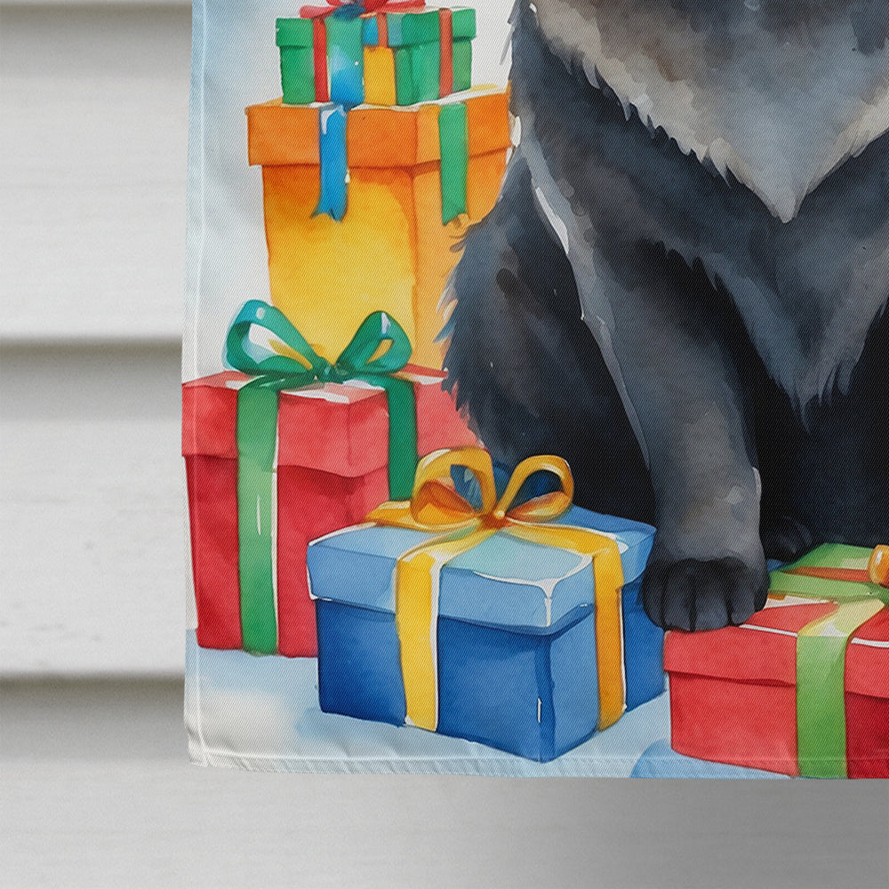 Black Chow Chow Christmas Reindeer House Flag 28x40 Porch Sleeve Pole Decorative Outside Yard Banner Artwork Wall Hanging, Polyester
