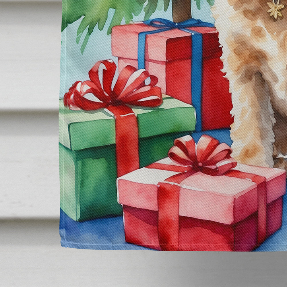 Cockapoo Christmas Reindeer House Flag 28x40 Porch Sleeve Pole Decorative Outside Yard Banner Artwork Wall Hanging, Polyester