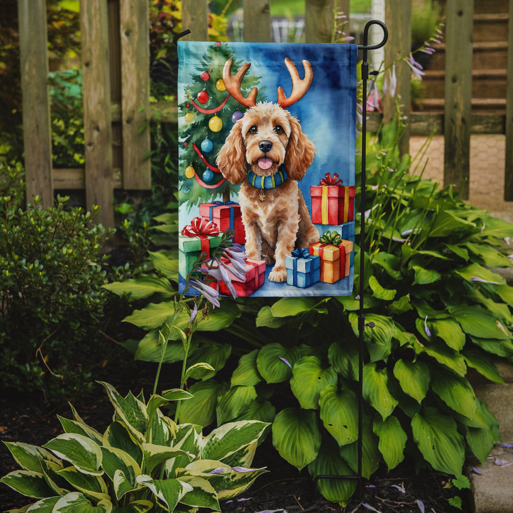 Cockapoo Christmas Reindeer Garden Flag Mailbox Decorative Yard Banner Outside Patio Artwork for Flower Beds, Garden Size, Multicolor