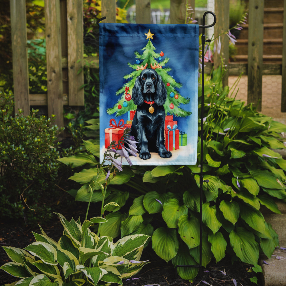 Black Cocker Spaniel Christmas Reindeer Garden Flag Mailbox Decorative Yard Banner Outside Patio Artwork for Flower Beds, Garden Size, Multicolor