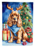 Cocker Spaniel Christmas Reindeer Garden Flag Mailbox Decorative Yard Banner Outside Patio Artwork for Flower Beds, Garden Size, Multicolor