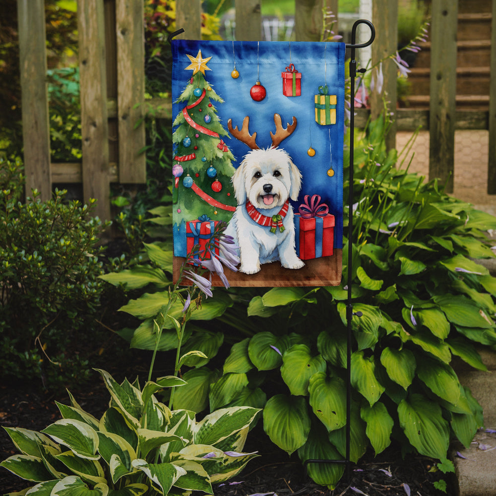 Coton de Tulear Christmas Reindeer Garden Flag Mailbox Decorative Yard Banner Outside Patio Artwork for Flower Beds, Garden Size, Multicolor