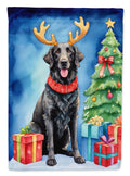 Curly-Coated Retriever Christmas Reindeer House Flag 28x40 Porch Sleeve Pole Decorative Outside Yard Banner Artwork Wall Hanging, Polyester