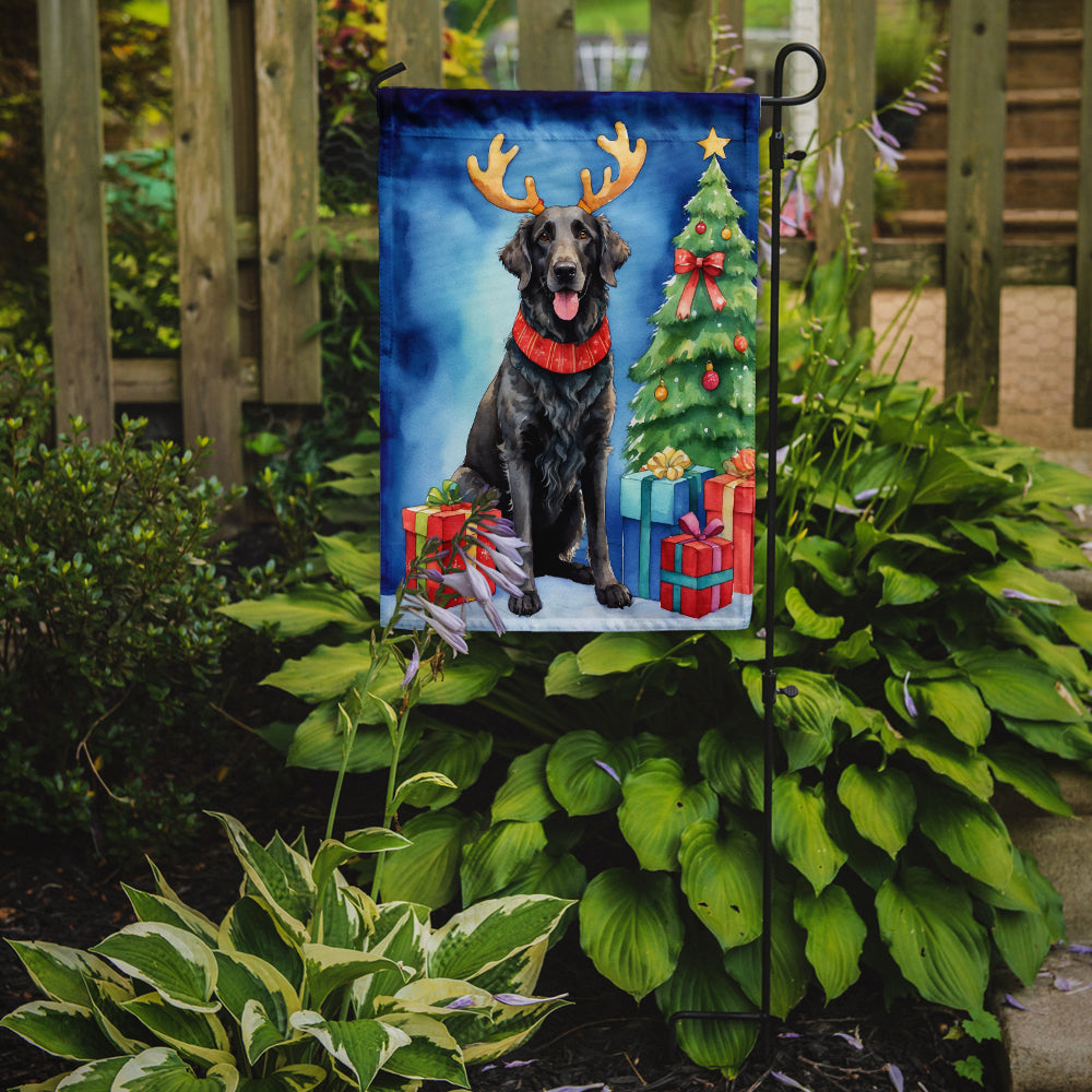 Curly-Coated Retriever Christmas Reindeer Garden Flag Mailbox Decorative Yard Banner Outside Patio Artwork for Flower Beds, Garden Size, Multicolor
