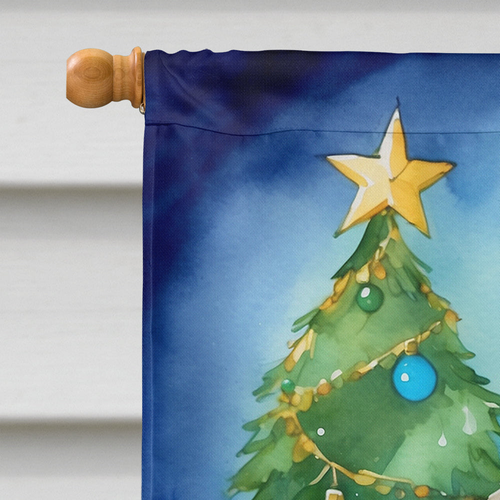 Dandie Dinmont Terrier Christmas Reindeer House Flag 28x40 Porch Sleeve Pole Decorative Outside Yard Banner Artwork Wall Hanging, Polyester