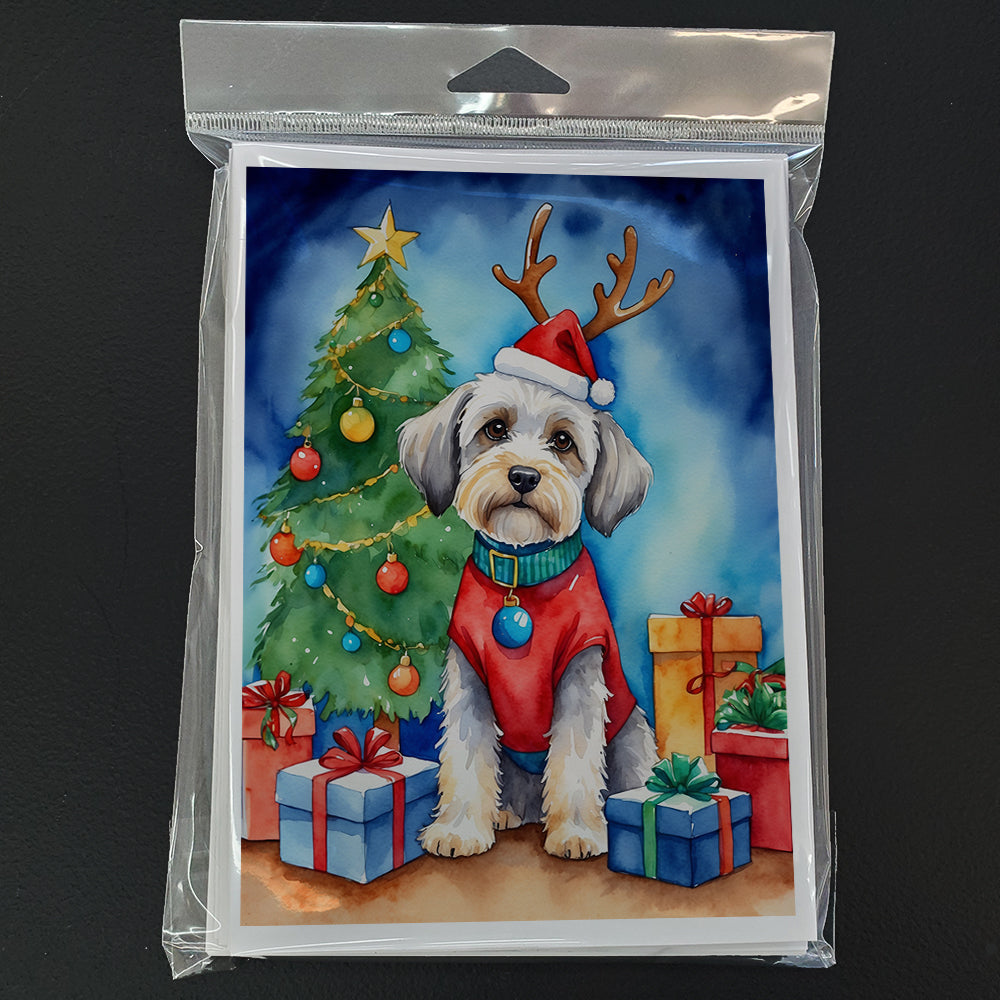 Dandie Dinmont Terrier Christmas Reindeer Greeting Cards Pack of 8 Blank Cards with Envelopes Whimsical A7 Size 5x7