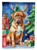 Dogue de Bordeaux Christmas Reindeer House Flag 28x40 Porch Sleeve Pole Decorative Outside Yard Banner Artwork Wall Hanging, Polyester