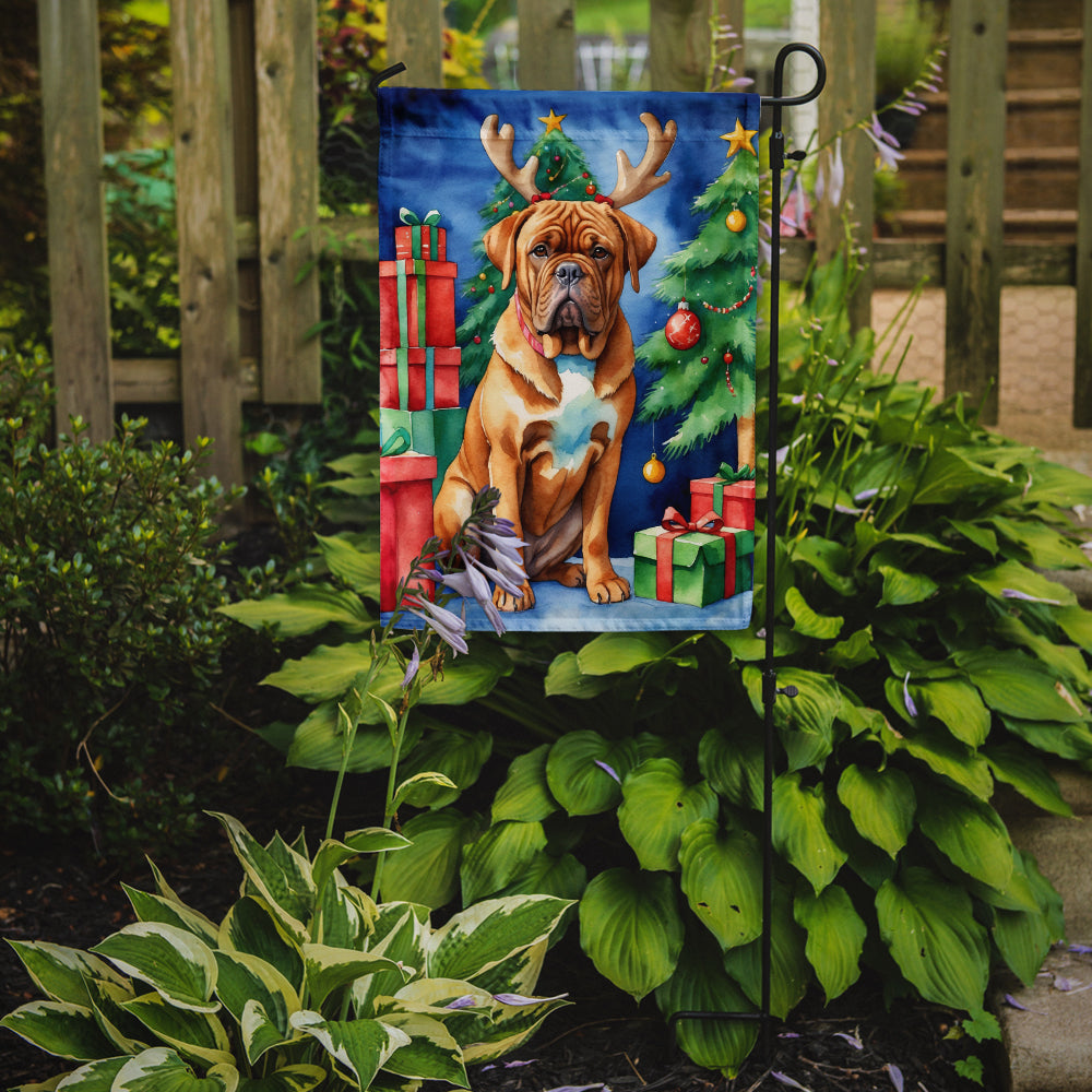 Dogue de Bordeaux Christmas Reindeer Garden Flag Mailbox Decorative Yard Banner Outside Patio Artwork for Flower Beds, Garden Size, Multicolor