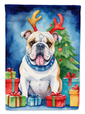 White English Bulldog Christmas Reindeer Garden Flag Mailbox Decorative Yard Banner Outside Patio Artwork for Flower Beds, Garden Size, Multicolor