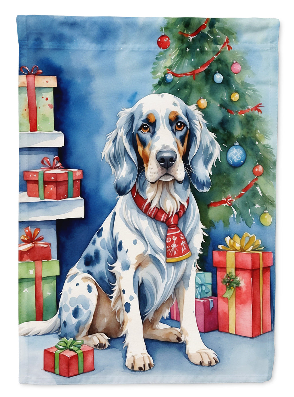 English Setter Christmas Reindeer Garden Flag Mailbox Decorative Yard Banner Outside Patio Artwork for Flower Beds, Garden Size, Multicolor