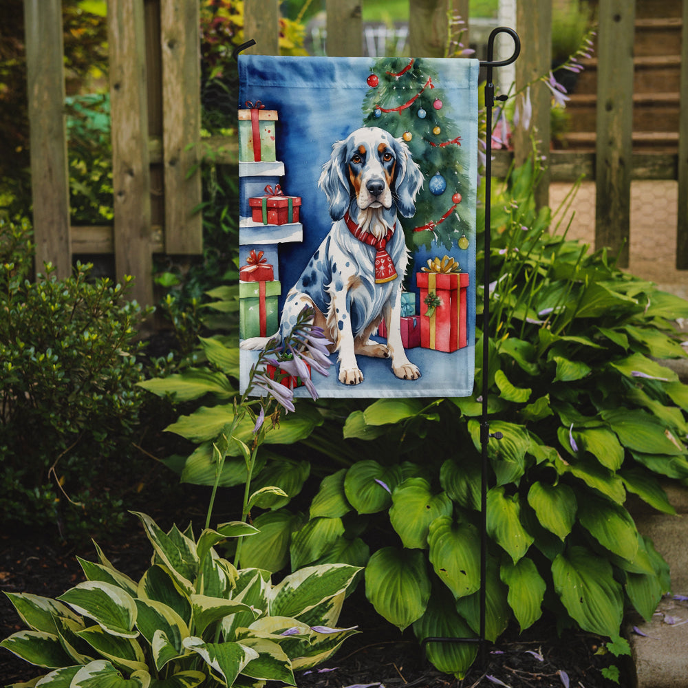 English Setter Christmas Reindeer Garden Flag Mailbox Decorative Yard Banner Outside Patio Artwork for Flower Beds, Garden Size, Multicolor