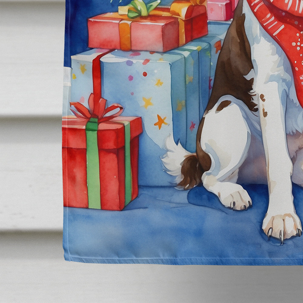 English Springer Spaniel Christmas Reindeer House Flag 28x40 Porch Sleeve Pole Decorative Outside Yard Banner Artwork Wall Hanging, Polyester