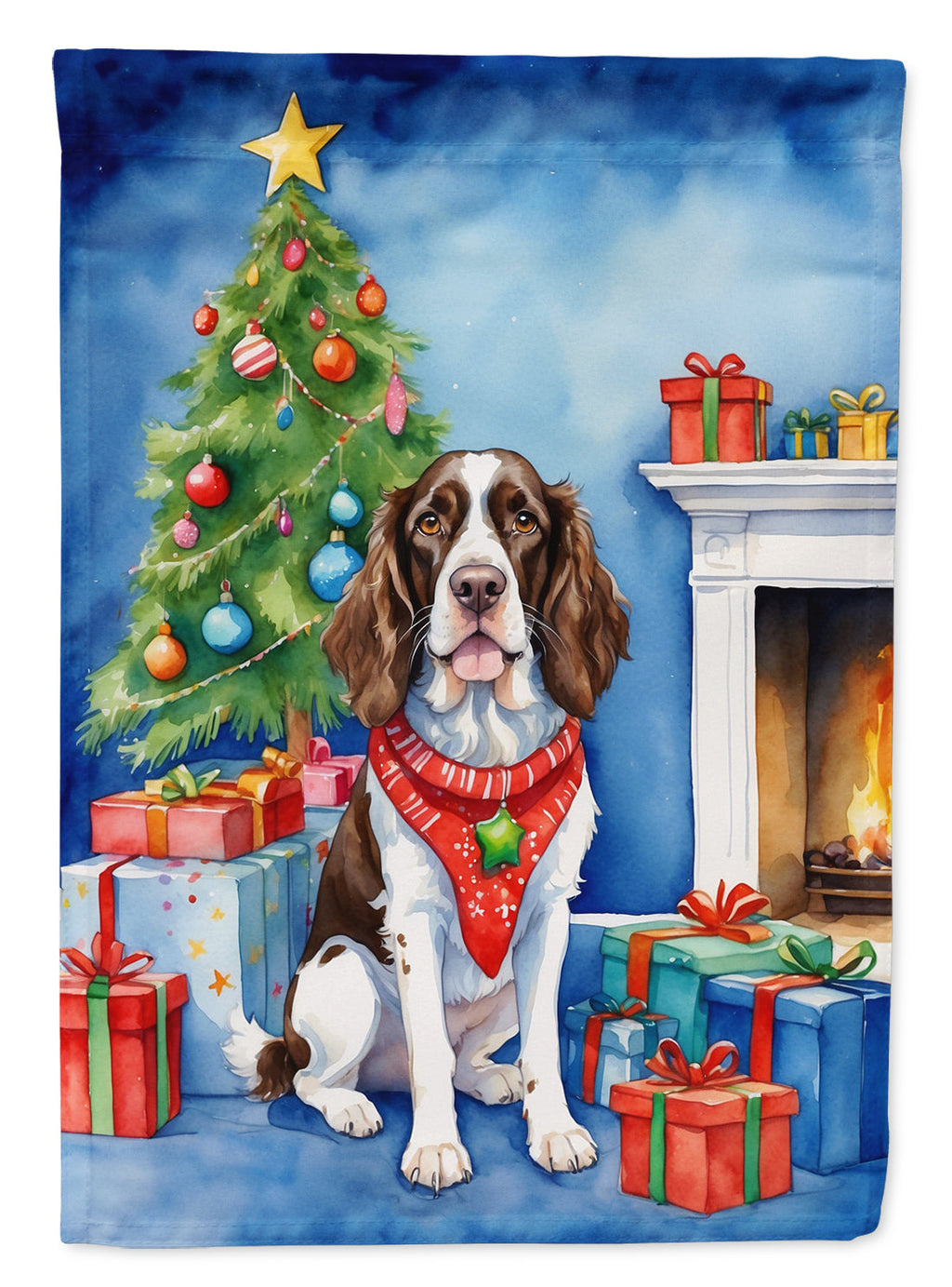 English Springer Spaniel Christmas Reindeer Garden Flag Mailbox Decorative Yard Banner Outside Patio Artwork for Flower Beds, Garden Size, Multicolor