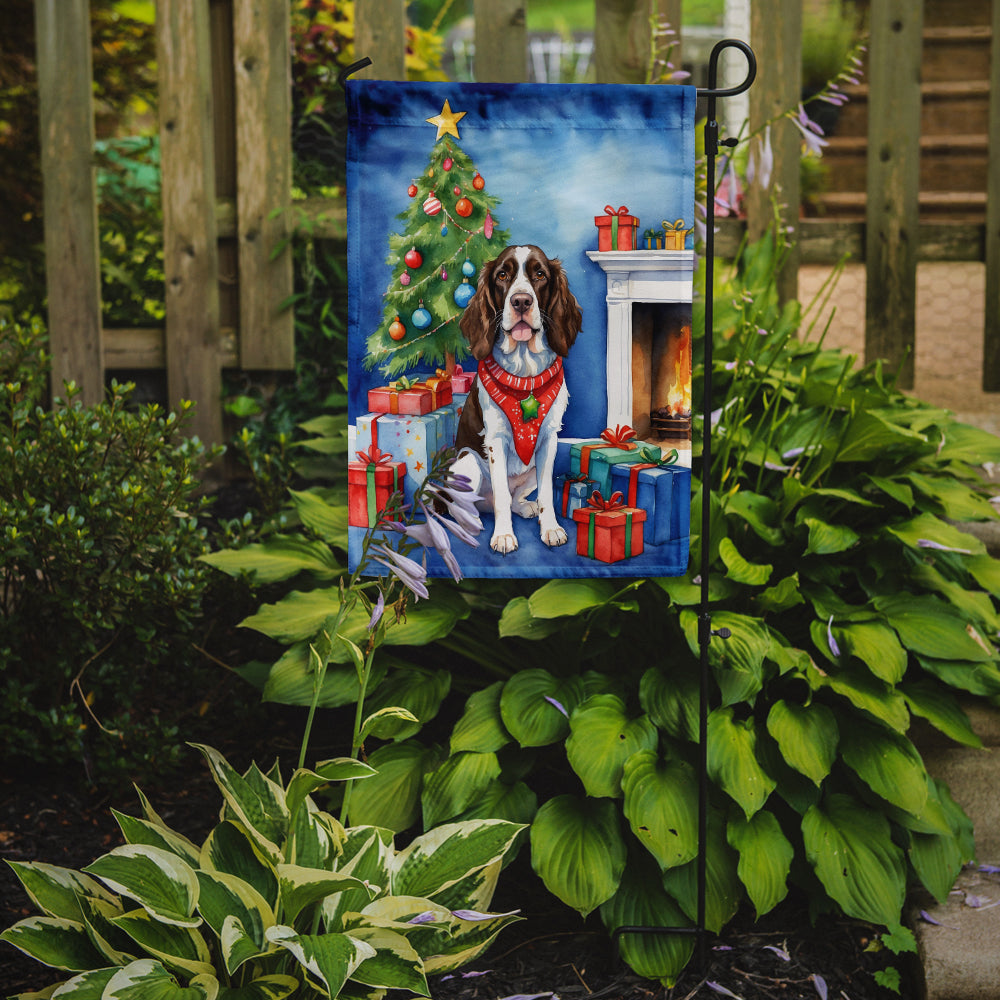 English Springer Spaniel Christmas Reindeer Garden Flag Mailbox Decorative Yard Banner Outside Patio Artwork for Flower Beds, Garden Size, Multicolor