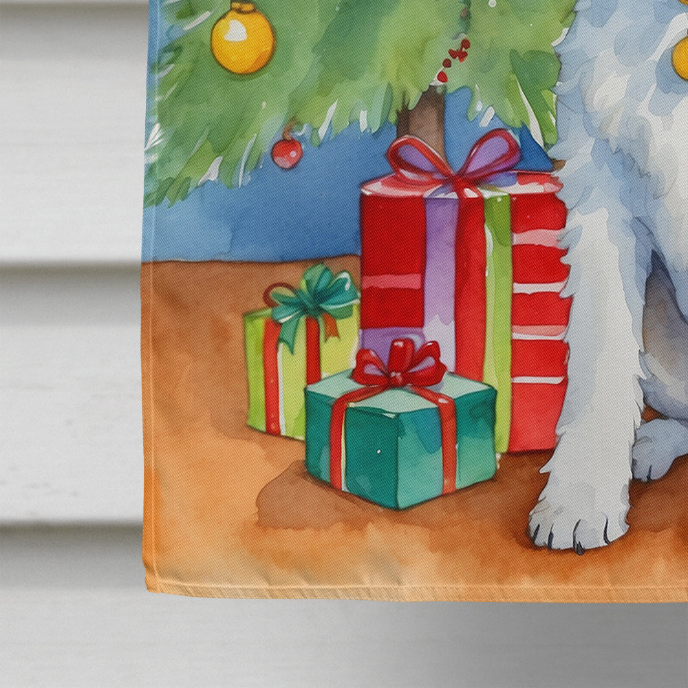 Fox Terrier Christmas Reindeer House Flag 28x40 Porch Sleeve Pole Decorative Outside Yard Banner Artwork Wall Hanging, Polyester