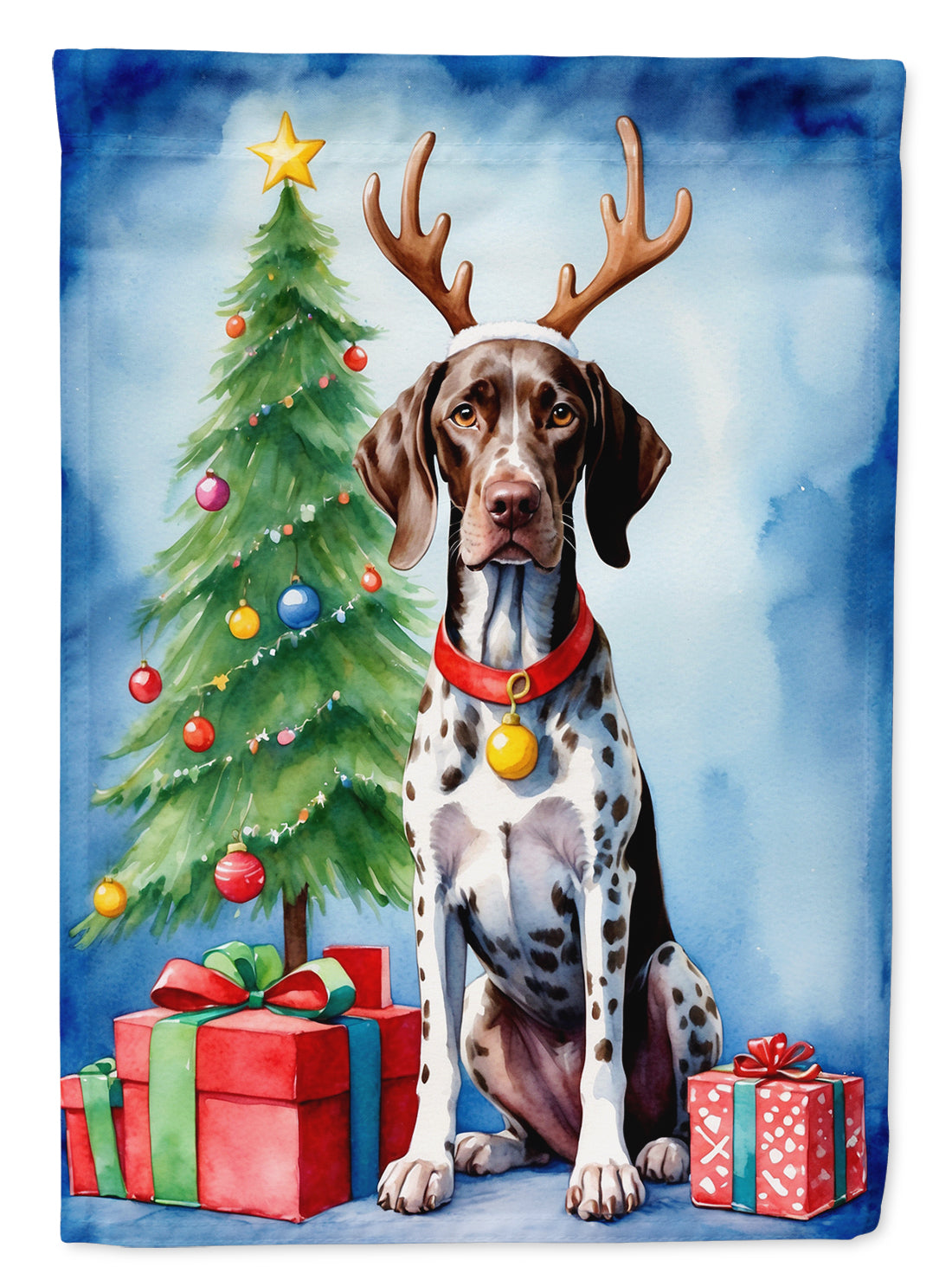 German Shorthaired Pointer Christmas Reindeer Garden Flag Mailbox Decorative Yard Banner Outside Patio Artwork for Flower Beds, Garden Size, Multicolor